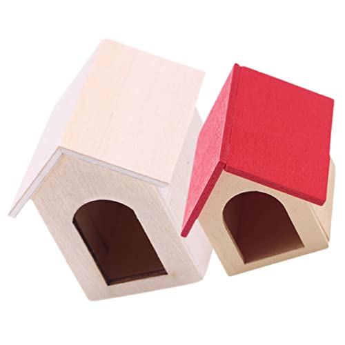 BCOATH House Landscape Miniaturspielzeug Model Kinderspielzeug Kennel Puppy Miniature Woodem Puppenhaus Dollhouse Props Photo Accessories Kinderpuppenhausspielzeug Pet for Decoration von BCOATH