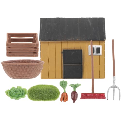 BCOATH House Minihaus Bastel Zubehör Tierspielzeug Ackerlandschaftsbau Farm Bildungsspielzeug Feengarten Landschaftsdekorationen Miniatur für Bonsai Puppenhaus Bauernhof Mikro Spielzeug von BCOATH