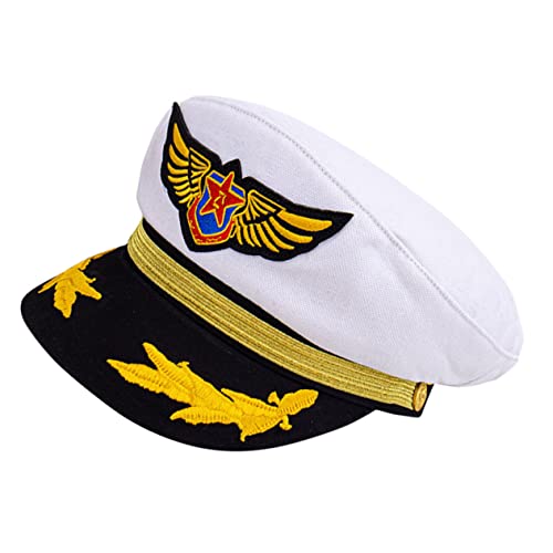 BCOATH Kapitänsmütze mit Goldener Stickerei Verstellbar Unisex Bootshut für Kostüm Party Rollenspiel und Halloween Geeignet für Mädchen und Jungen BCOATH Kapitänsmütze mit Goldener Stickerei Verstellbar Unisex Bootshut für Kostüm Party Rollenspiel und Halloween Geeignet für Mädchen und Jungen von BCOATH