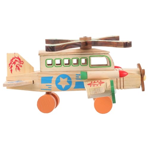 BCOATH Kinder Holz Bunte Hubschrauber Kinder Holz Militärhubschrauber Spielzeug Holz Flugzeug Spielzeug von BCOATH