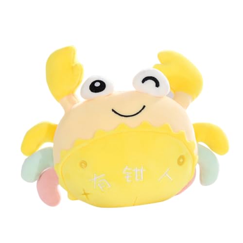 BCOATH Krabbenpuppe Babytiere Kinderkissen Weiches Krabbenspielzeug Puppen Plüschkissen Für Erwachsene Kinderpuppe Meerestier-plüschtier Süße Krabbe Karikatur Yellow Daunen Baumwolle von BCOATH