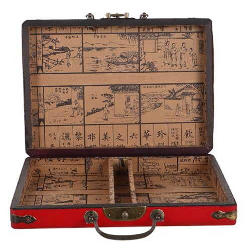 BCOATH Mahjong Aufbewahrungsbox mit Griff Große Kapazität Vintage Stil Vielseitiger Mahjong Organizer mit Glatten Kanten Praktische Reisebox für Familien und Spielrunden BCOATH Mahjong Aufbewahrungsbox mit Griff Große Kapazität Vintage Stil Vielseitiger Mahjong Organizer mit Glatten Kanten Praktische Reisebox für Familien und Spielrunden von BCOATH