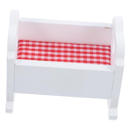 BCOATH Mini Babybett Aus Miniatur Minibett Lebensechte Requisite Für Puppenhäuser Ideales Spielzeug Für Kinder Und Kreative Deko Ideen von BCOATH