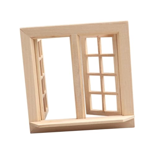 BCOATH Mini Hausverzierung Ungefärbtes Mini Holzfenster Für Puppenhaus Fenstermodell Zur Kreativen Gestaltung Von Miniatur Welten Und Dioramen Ideal Für Kinder Und Sammler von BCOATH