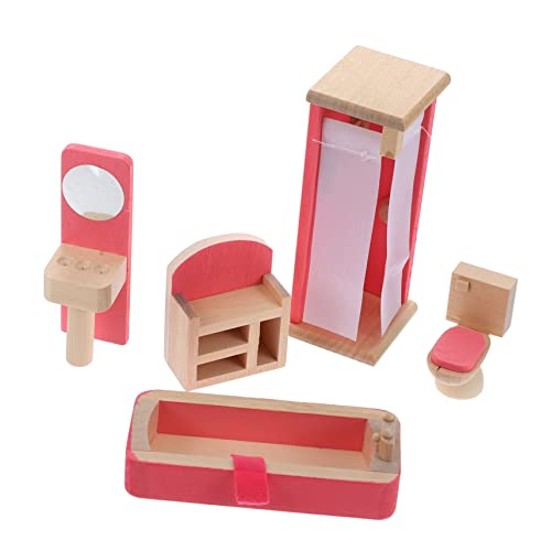 BCOATH Pädagogisches Puppenhaus-möbel-Spielzeug-Set Mini-spielhaus-Spielzeug Holz Kinder-Rollenspiel-Spielzeug Für Schlafzimmer von BCOATH