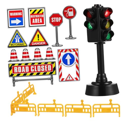 BCOATH Mini Verkehrszeichen mit Mini Verkehrskegeln Sticker straßenschilder und Großem Ampelmodell Buntes Lernspielzeug für Verkehrserziehung und Spielspaß BCOATH Mini Verkehrszeichen mit Mini Verkehrskegeln Sticker straßenschilder und Großem Ampelmodell Buntes Lernspielzeug für Verkehrserziehung und Spielspaß von BCOATH