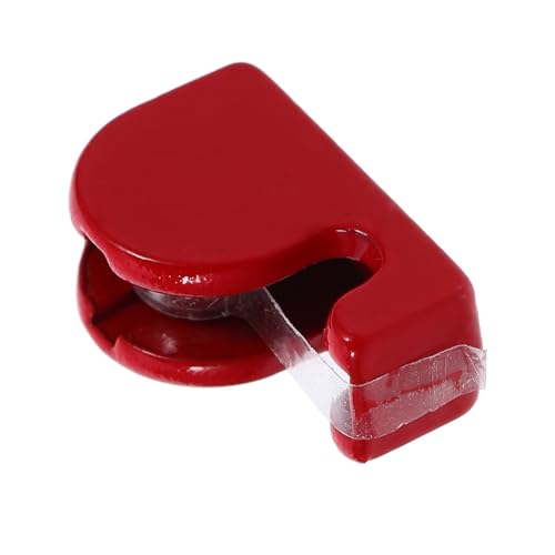 BCOATH Mini-klebebandschneider Mini-bandspender Puppenhaus-briefpapier Mini-bandschneider Puppenhaus-klebebandabroller-Modell Zubehör Für Puppenstuben Washi-Tape-Spender Rot Zinklegierung von BCOATH