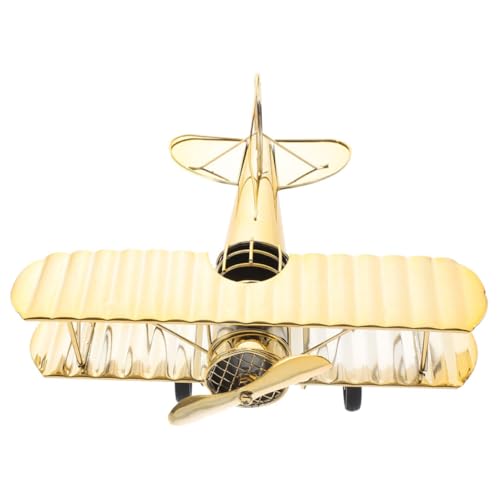 BCOATH Miniatur Flugzeugfigur Aus Metall Retro Flugzeug Sammlerstück Vintage Industriedekor Für Büro Schreibtisch Accessoires Tafelaufsatz Mit Pilotenmotiv von BCOATH