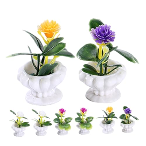 BCOATH Miniatur Pflanzen Künstliche Blumen Modelle Tiny Fake Greenery Ornamente Für DIY Bonsai Mini Zubehör Und Mikrolandschaft Dekoration 4 Farben Je von BCOATH