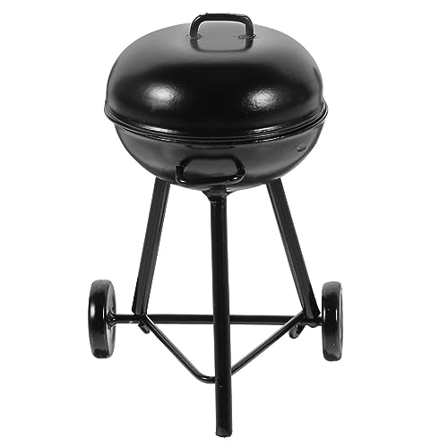 BCOATH Mini BBQ Grill Modell Für Puppenhaus Realistisches Grillzubehör Für Miniaturküchen Deko Für Kreative Spielideen Rundes Design Perfekt Für Puppenhaus Szenarien von BCOATH