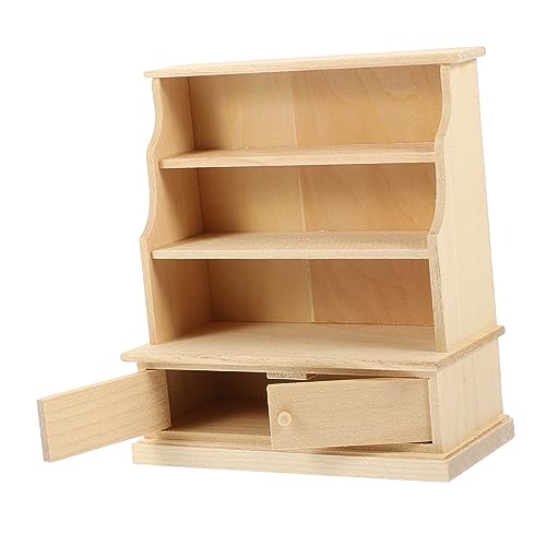 BCOATH Miniaturmöbel Holzschrank Hauszubehör Requisite Puppenhaus Ausstellungsregal Miniaturschrank Layout Hausmöbel Bücherregal für Schrank Holzmöbelverzierung Aufbewahrungsstall von BCOATH