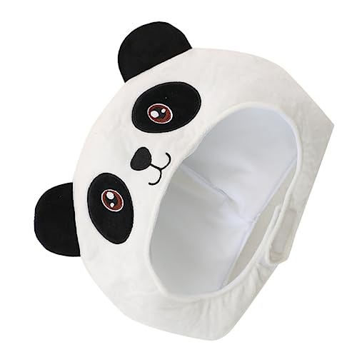 BCOATH Panda-Kopfbedeckung tiermütze tierkostüme partyhütchen Karnevalsmütze bidoof plush Cosplay-Kostüm kawaii Hut Panda-Häkelmütze lustiger Hut Cartoon-Kopfbedeckung Plüsch Weiß von BCOATH