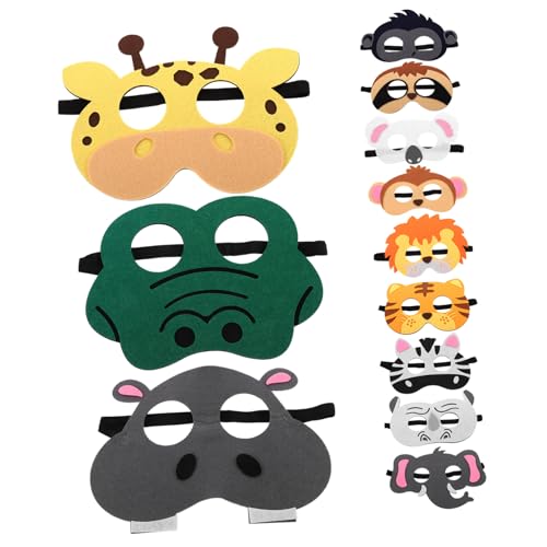 BCOATH 12-teiliges Tiermasken-set Maske Ohne Löcher für Halloween Gruselige Tiermasken Furchterregende Masken Lustige Tierkostüme für Jungen und Mädchen von BCOATH