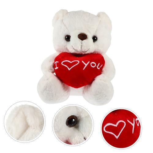 BCOATH Plüsch Teddybär mit Herz Kuscheltier Weiches Stofftier Dekoration Kissen für Erwachsene Weiß BCOATH Plüsch Teddybär mit Herz Kuscheltier Weiches Stofftier Dekoration Kissen für Erwachsene Weiß von BCOATH