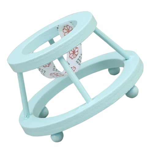 BCOATH Puppenhaus Babyzubehör Puppenwagen Lernlaufwagen Für Babypuppen Winzige Kinderzimmermöbel Minimöbel Simulation Puppenlaufwagen Modell Bambusseide Himmelblau von BCOATH