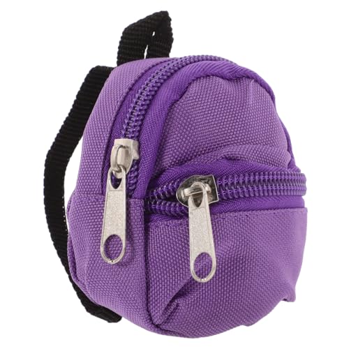 BCOATH Puppenrucksack puppenzubehör puppenhaus deko Puppenreisetasche Minischrank für Puppen Spielzeuge Büchertasche Mini-Hausrucksacktaschen Mini-Rucksackmodelle Stoff Violett von BCOATH