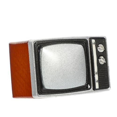 BCOATH Retro-tv-Modell Modell Für Puppenhausmöbel Mini Wohnzimmer Dekor Puppenhausszene Requisite Entzückende Puppenmöbel Puppenhaus-dekor-Requisite Dekorativer Minifernseher Holz von BCOATH