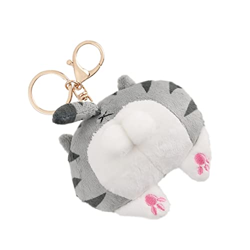 BCOATH Schlüsselanhänger Geldbörse hängend süße Reize Plüschtier Kauspielzeug für Kinder Mini-Spielzeug Animal-Design pummeluff Kuscheltier Plüschanhänger Taschenanhänger Legierung Grey von BCOATH