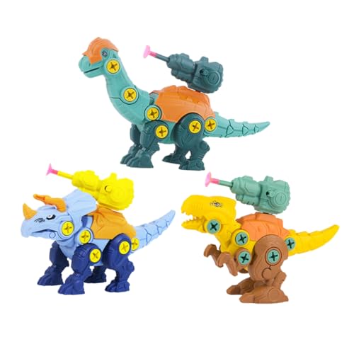 BCOATH 1 Set Dinosaurier Zum Zusammenbauen Abnehmbare Dinos Mit Flexiblen Saugnäpfen Für Kreatives Und Lernen Tyrannosaurus Rex Triceratops Und Brachiosaurus Für von BCOATH