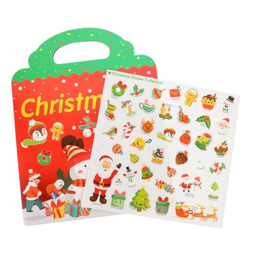 BCOATH Stickerbuch für Kinder Stickerbücher für Kinder im Alter von 4-8 Jahren Aufkleberbuch für Kinder weihnachtssticker Kinder stickerheft Kinder Spielzeuge Kinderspielzeug Papier rot von BCOATH