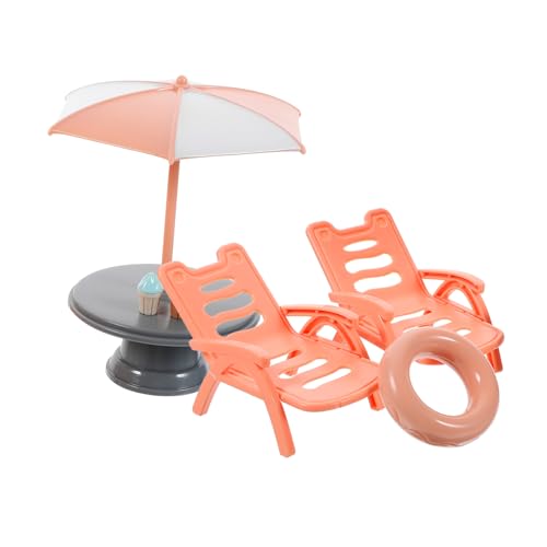 BCOATH Strandkorb-Set Mini-Hausverzierung simulierter Strandkorb Strandkorb-Modell Mini-Möbel kinder sandspielzeug kinder strandspielzeug Kinderspielzeug Strandtisch für Puppenhaus Abs von BCOATH