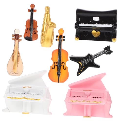 BCOATH Winzige Klavier Puppeninstrument Trompete Geige Landschaft Sukkulenten Musikzimmer Zartes Miniatur für Puppenhaus Musikinstrumente Miniaturinstrument Gitarre Mikro Kuchendekoration von BCOATH