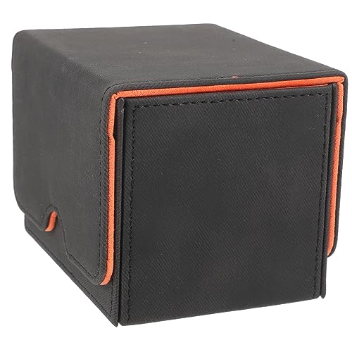 BCOATH kartenschachtel Card Box Kartenbox für Trading Cards Praktische Aufbewahrungslösung für Spielkarten Organizer für Spielkarten Decks PU-Organizer PU-Fall Hochwertiges PU-Leder Black von BCOATH