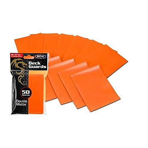 100 Premium Orange Double Matte Deck Guard Sleeve Protectors for Gaming Cards like Magic The Gathering MTG, Pokemon, YU-GI-OH!, & More. by BCW von BCW