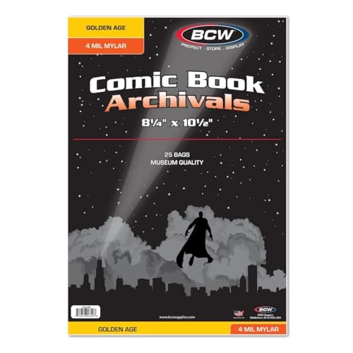 BCW Mylar® Golden Comic Book Bags (25 ct.) 4-Mil von BCW