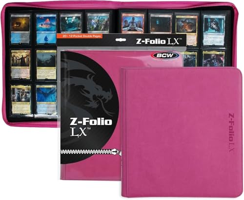 BCW Zipper-Folio 12-Pocket LX Portfolio Pink von BCW