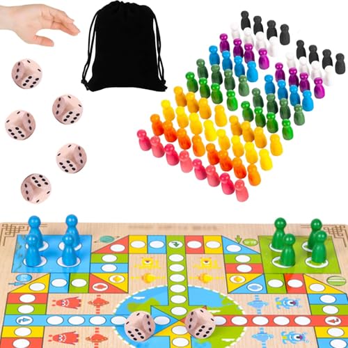 80 Stück Spielfiguren Für Brettspiele, 25 X12mm Spielfiguren, 5 Würfel Spielfiguren Holz Für Brettspiele Holzpuppen Spielfiguren Würfel Set EIN Brettspiel Geeignet Für Jungen Und Mädchen Zu Spielen von BDBFPAN