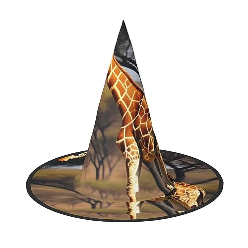 BDDFN Afrika-Giraffe, majestätischer Baumdruck, unverzichtbarer Hexenhut, Karneval, Halloween, für Partys, Maskeraden, festliche Dekorationen von BDDFN