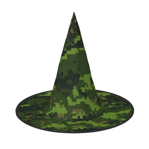 BDDFN Grüner Armee-Digital-Camouflage-Druck, Halloween, vielseitiger Hexenhut, Erwachsenen-Halloween-Hut, volle Partys, Hexenkostüm. von BDDFN