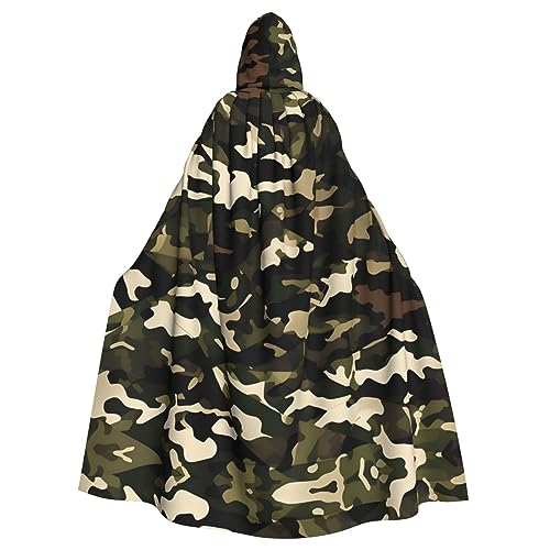 BDDFN Kapuzenumhang mit Camouflage-Muster für Damen und Herren, für Halloween, Karneval, Cosplay und Themenpartys von BDDFN