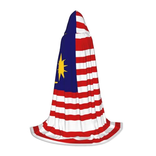 BDDFN Malaysia-Flagge, nicht reizend, Kapuzenumhang für Karneval, Mottoparty, Dekoration, Hexenkostüme von BDDFN