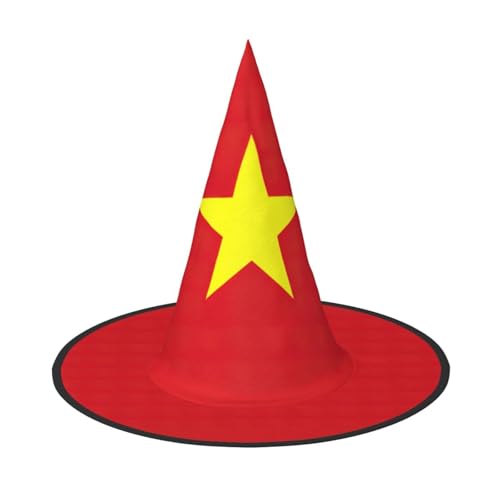 BDDFN Vietnamesischer Flaggen-Druck, unverzichtbarer Hexenhut für Karneval, Halloween, Partys, Maskeraden, festliche Dekorationen von BDDFN