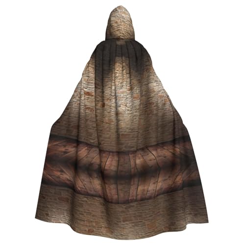 Lights Hit The Brick Wall Print Party Hooded Cloak For Women Men For Halloween Carnival Cosplay And Theme Parties von BDDFN