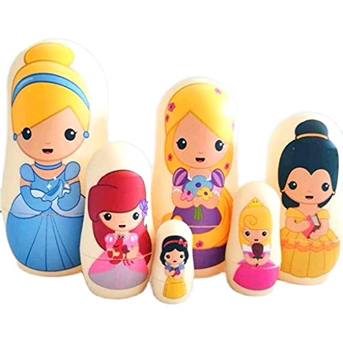 BDPP Matryoshka 6 Stück handgefertigte Holzpuppen, stapelbare Puppen für Heimdekoration, Halloween-Wunschgeschenke von BDPP