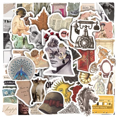 BDSHUNBF 100 Stück Sticker Aufkleber, Vintage Sticker Aesthetic Aufkleber, Sticker Set, Wasserdicht Vinyl Stickers, Boho Sticker Aufkleber für Skateboard Laptop Handy Koffer, für Erwachsene Kinder von BDSHUNBF