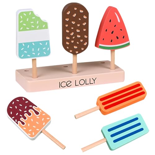 BDSHUNBF Eiscreme Spielzeug Eisdiele Kinder, Kinderküche Spielküche Zubehör, Ice Cream Set Eisdielenspielzeug, Pretend Play Food Toys Ice Cream Shop Spielset, EIS am Stiel Spielzeug Kaufladen Zubehör von BDSHUNBF