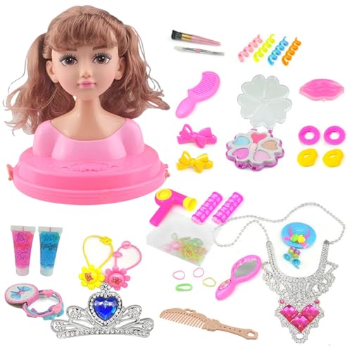 1 Set Doll Head für Haarstyling und Make -up Styling Head Doll für Mädchen farbenfrohe realistische Make -up -Accessoires für Mädchen Geburtstag Weihnachten Thanksgiving Geschenke, Style1 Styling Hea von BEAHING