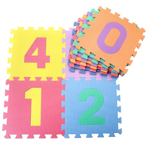 10 PCs ineinandergreifende Schaumfliesen, Kinderschaum -Spielmatte 11.8 Quadratnummern Boden Puzzle Eva Nummern Bodenmattenzahlenzahlen für Neugeborene, Kleinkinder, Kinder, Schaumstoffmatten für Kin von BEAHING