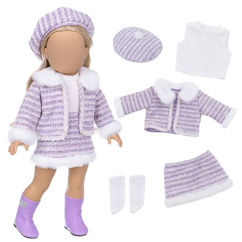 Amerikanische Puppenkleidung, 18 -Zoll -Puppenkleidung 1 Set Elegante Puppenkleidung süßes Tuch 18 Zoll Puppenpyjama DIY Dekorative Amerikanische Puppenkleidung für 18 Zoll Puppen Kinder, lila von BEAHING