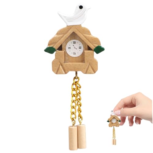 BEAHING 1/12 Maßstab Accessoires, Miniaturuhr 1/12 Hölzer Kuckucksuhr Puppenhaus Miniaturen realistische Vogel Wanduhr Puppenhausmöbel Accessoires Spielzeug für Dollhouse Dekor Spielen von BEAHING