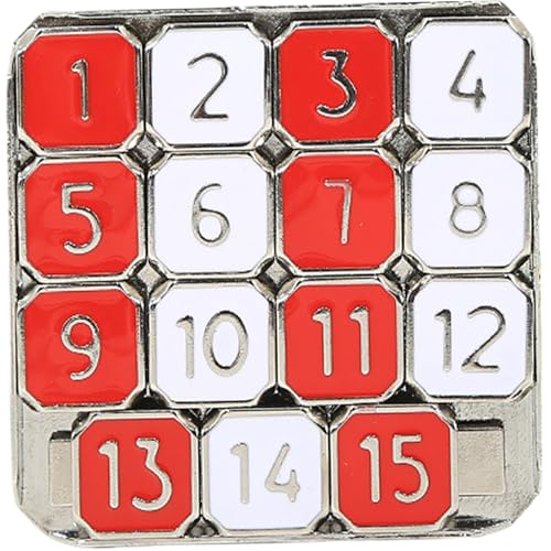 BEAHING 15 Puzzlespiele, Dia Number Puzzle Hirnteaser Spielzeugmetall Nummer Gleitpuzzle Bildungslernspielzeug für Kinder Teenager Erwachsene von BEAHING