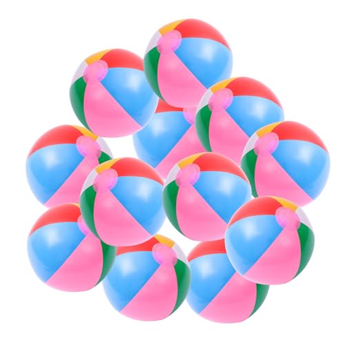 BEAHING Aufblasbare Strandbälle Regenbogen Schwimmbad Ball Sommerspiele Spielzeug für Strandpool Party 12pcs Beach Bälle von BEAHING