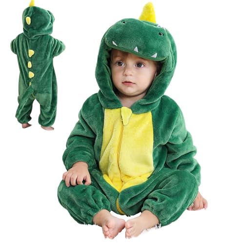 BEAHING Baby Tierkostüm für 12-18 Monate Kinder Cartoon Kapuze Baby Kostüme Flanell Winter Warm Reißverschluss süß Unisex Säugling Kostüm für Schlaf Cosplay m Babykostüme von BEAHING