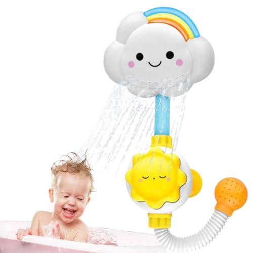 BEAHING Babyparty Spielzeug Bad Spray Wasser Dusche Spielzeug Schöne Wolke Regenbogen Wasser Dusche Wasserhahn für Kleinkinder Kinder, Baby Bad Spielzeug von BEAHING