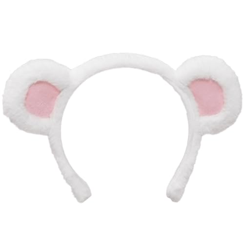 BEAHING Bärenohren Stirnband für Mädchen Süßes Cartoon Plüsch dekorativ staubdichter Bärenohren Bär Kostüm für Cosplay -Party Make -up Waschen Gesicht, Stil 1 Bärenohren Stirnband von BEAHING