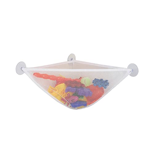 BEAHING Bath Toy Organizer mit starken Saugnapfbadewanne Spielzeughalter Aufbewahrung Netz Eck Dusche Caddy -Tasche für und Mädchen weiß 1pc von BEAHING